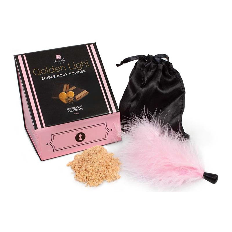 Secret Play Poudre corporelle comestible Golden Light Chocolat aphrodisiaque 40g